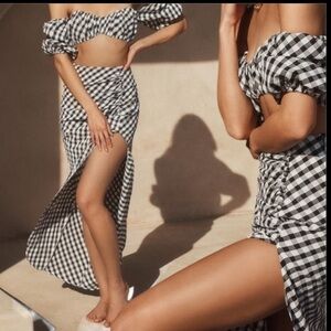 New Rumer The Label BISOU SKIRT in Black Gingham size Small 
$279.00